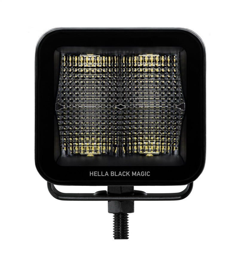 Hella Universal Black Magic 3.2in L.E.D. Cube Kit - Flood Beam (Short Range) 358176811 358176811 Photo - Unmounted