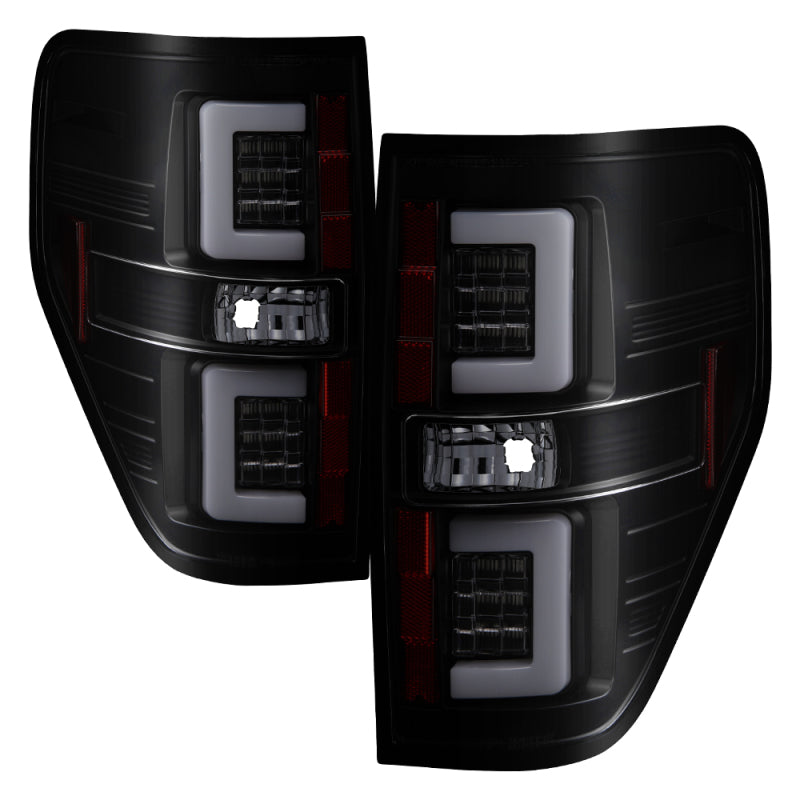 Spyder 09-14 Ford F150 V2 Light Bar LED Tail Lights - Blk Smoke (ALT-YD-FF15009V2-LBLED-BSM) 5084217 5084217 Photo - Primary
