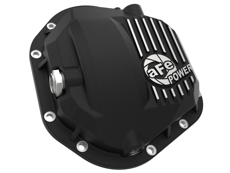 aFe Pro Series Dana 60 Front Differential Cover Black w/ Machined Fins 17-20 Ford Trucks (Dana 60) 46-71100B 46-71100B Photo - Unmounted