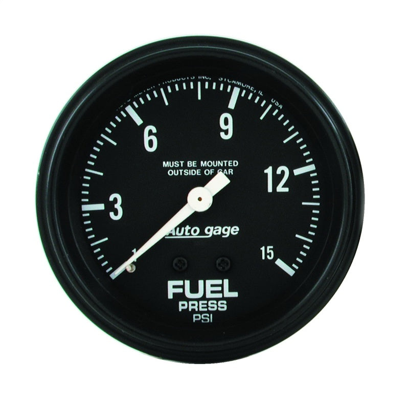Autometer Gauge, Fuel Pressure, 2 5/8" 0-15Psi, Mechanical, Black, Autogage 2311 Photo - Primary