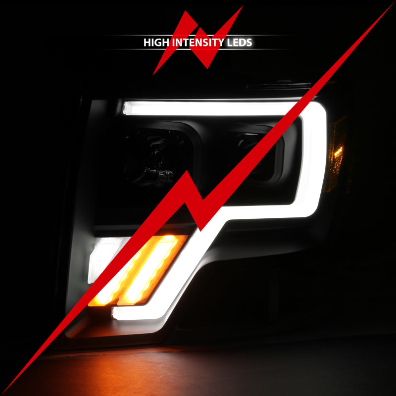 ANZO 2009-2013 Ford F-150 Projector Light Bar G4 Switchback H.L.Black Amber 111469 111469 Photo - lifestyle view