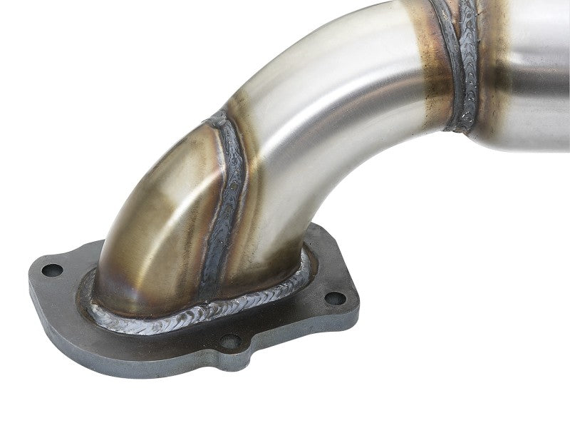 aFe POWER 14-18 Chevrolet Corvette C7 & Z06 Twisted Steel 3in 304 Stainless Steel Mid Pipe w/ Cat 48-34130-1YC 48-34130-1YC Photo - Close Up