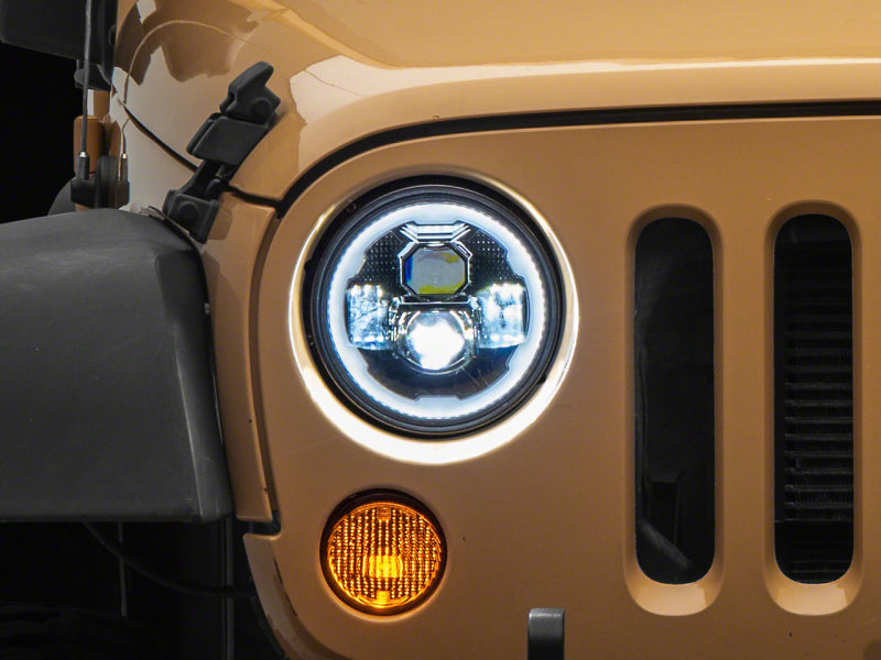 Raxiom 07-18 Jeep Wrangler JK Axial 7-In LED Headlights w/ DRL Turn Signals- Blk Housing (Clear) J173078 J173078 Photo - Primary