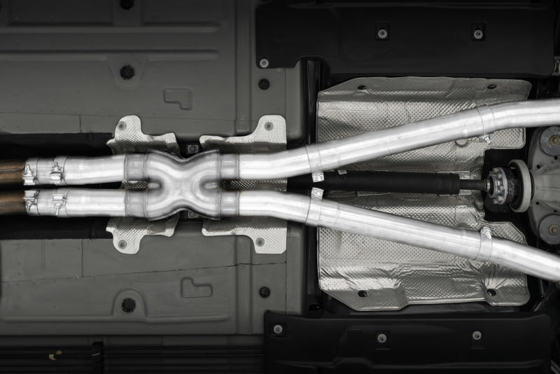 MBRP 15-Up Challenger 5.7 / 17-Up 6.2L/6.4L 3in Race Series Cat-Back w/ Quad Tips T304 Exhaust S71143CF S71143CF Photo - Close Up