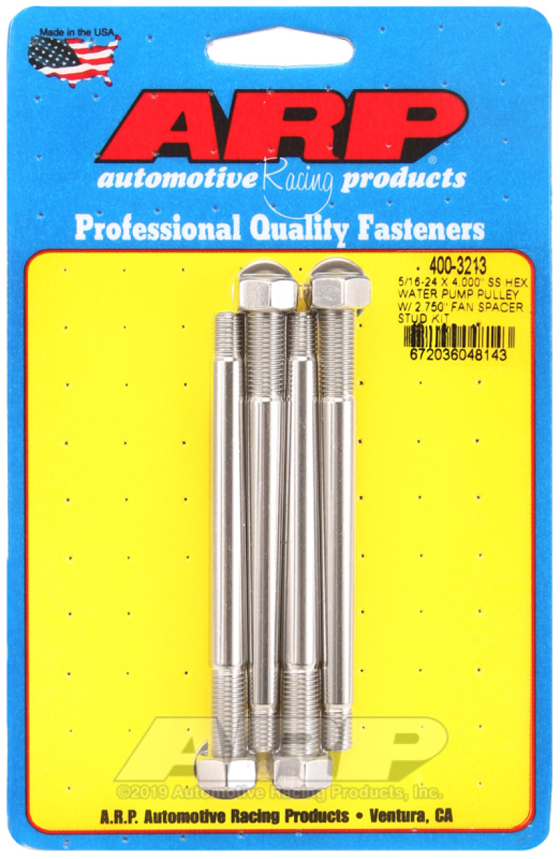 ARP 5/16-24 X 4.000 Water Pump Pulley Stud Kit 400-3213 Photo - Primary