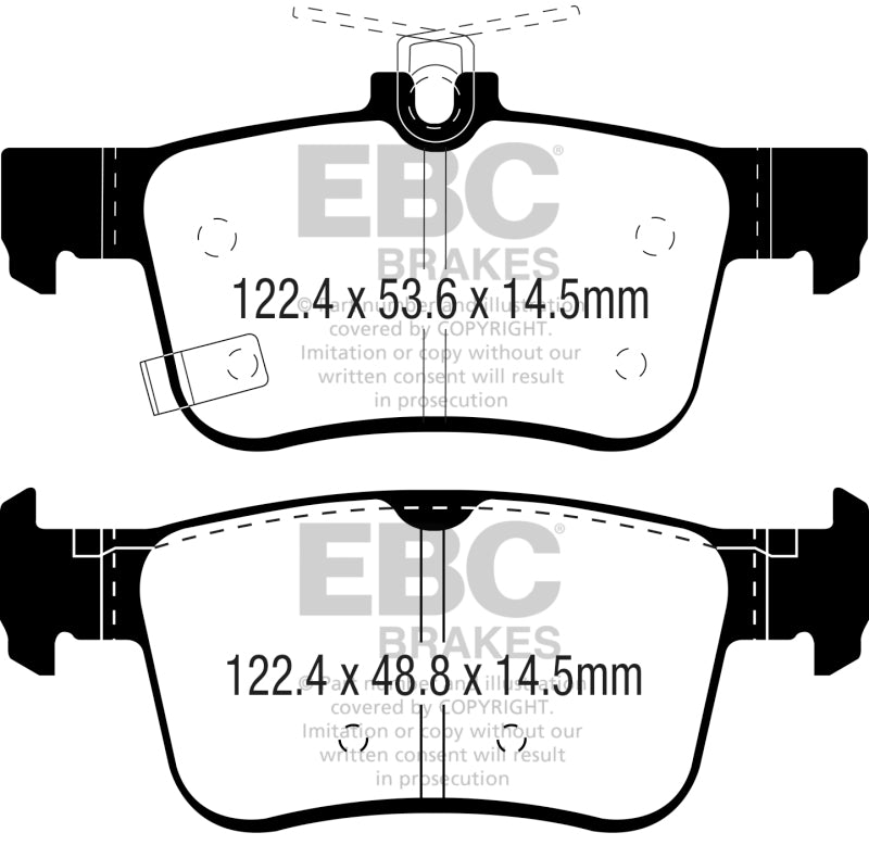 EBC 16-18 Honda Civic Yellowstuff Rear Brake Pads DP42301R DP42301R Photo - Primary
