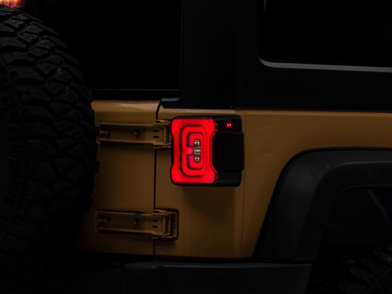 Raxiom 07-18 Jeep Wrangler JK Axial Series Carver LED Tail Lights- Blk Housing (Smoked Lens) J164241 J164241 Photo - Close Up