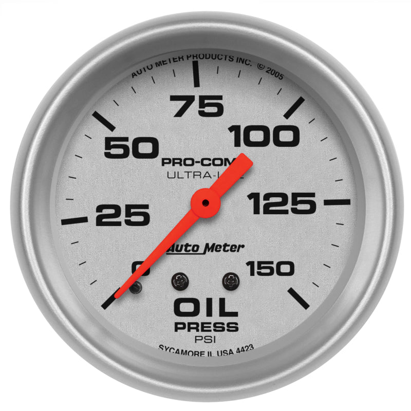 Autometer 2-5/8" OIL PRESSURE, 0-150 PSI, MECHANICAL, ULTRA-LITE Read more at ht 4423 Photo - Primary