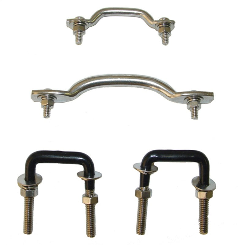 Rugged Ridge Windshield Tie Down Kit,Stainless Steel;55-95 Jeep CJ/Wrangler 11104.02 Photo - Unmounted