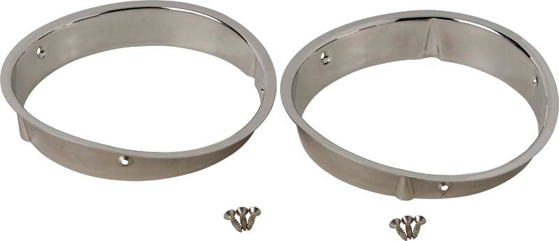 Kentrol 97-06 Jeep Wrangler TJ Headlight Bezels Pair - Polished Silver 30543 30543 Photo - Primary