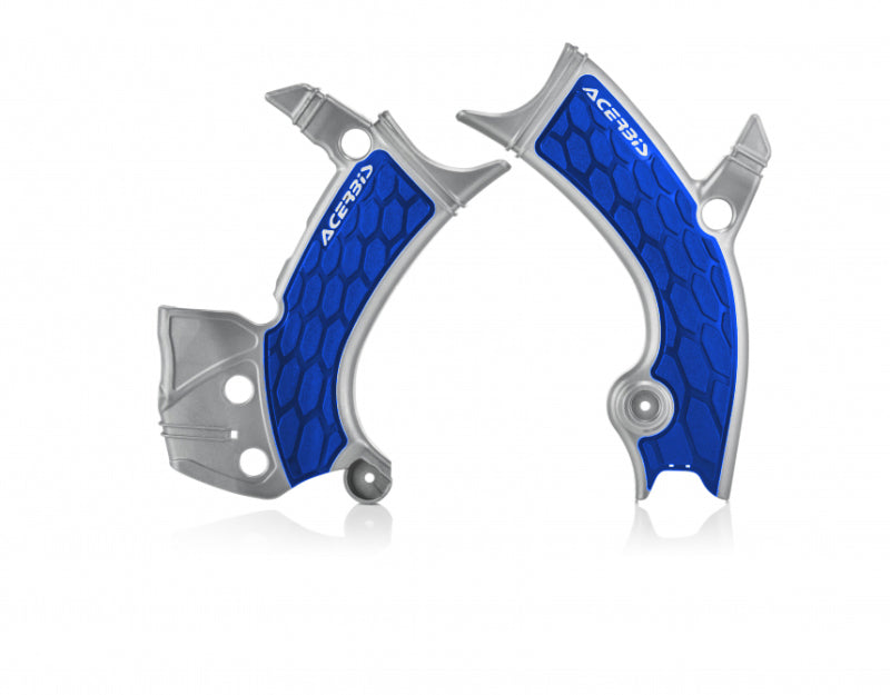 Acerbis 16-19 Yamaha YZ250F/YZ450F/YZ250FX/YZ450FX/WR250F/450F Frame Guards- X-Grip - Silver/Blue 2689411404 2689411404 Photo - Primary