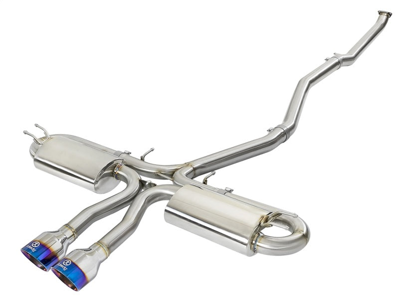 aFe Takeda 3 IN 304 Stainless Steel Cat-Back Exhaust System w/ Blue Flame 49-36621-L Photo - Primary