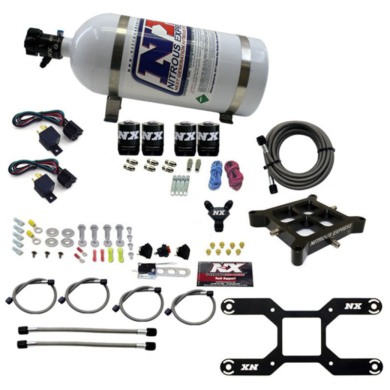 Nitrous Express Dry Quad Stage Billet Crossbar Plate System 100-2000hp (4150 Flange) w/10lb Bottle 66442-10 66442-10 Photo - Primary