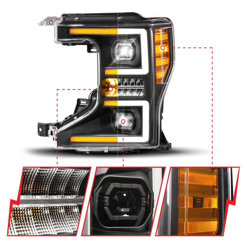 ANZO 20-22 Ford Super Duty (Halogen) Z-Series Full LED Proj Headlights SeqSig - Pass. Side ONLY 111620X-R 111620X-R User 1