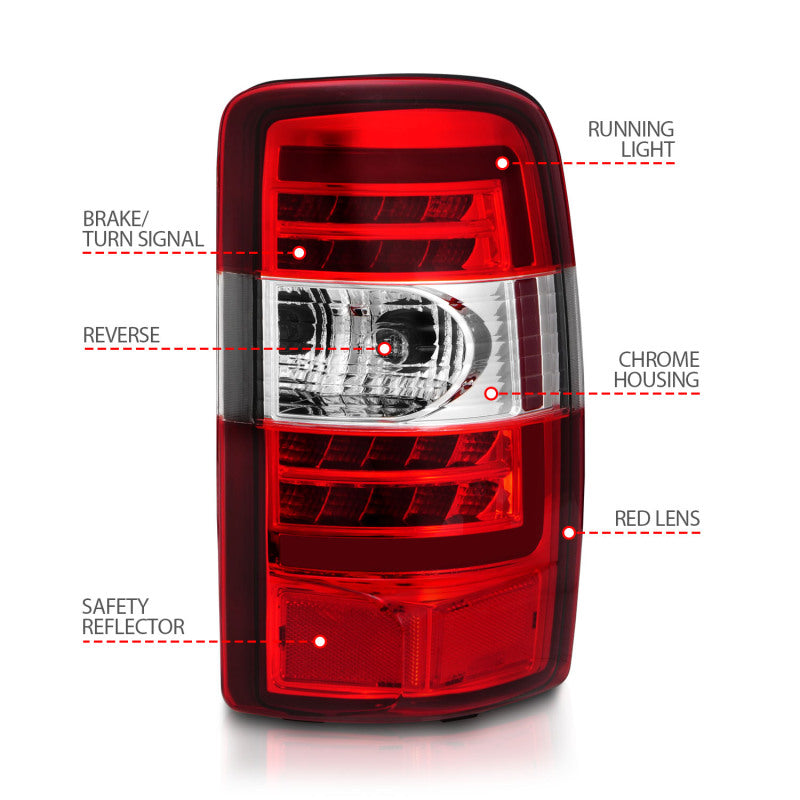 ANZO 2000-2006 Chevrolet Tahoe LED Tail Lights w/ Red Lens Chrome Housing 311364 311364 User 3