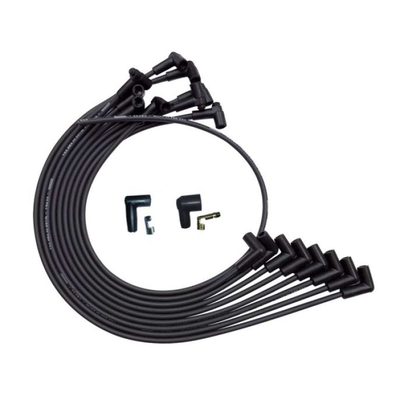 Moroso SBC Over Valve Cover Unsleeved 90 Deg HEI Ultra Spark Plug Wire Set - Black 51025 51025 User 1