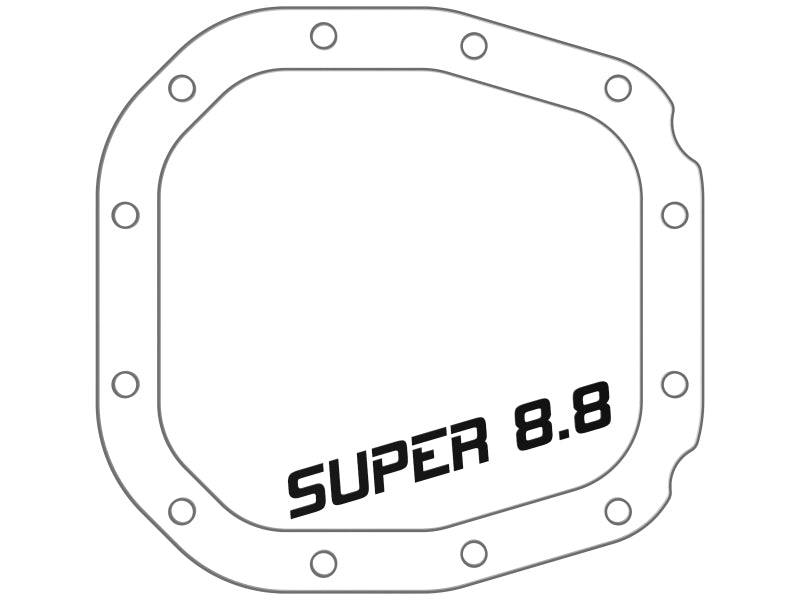 aFe Pro Series Rear Differential Cover Black w/ Fins 15-19 Ford F-150 (w/ Super 8.8 Rear Axles) 46-71180B 46-71180B Technical Drawing