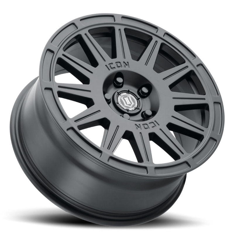 ICON Ricochet 17x8 5x108 38mm Offset 6in BS Satin Black Wheel 7017803160SB 7017803160SB Photo - Unmounted