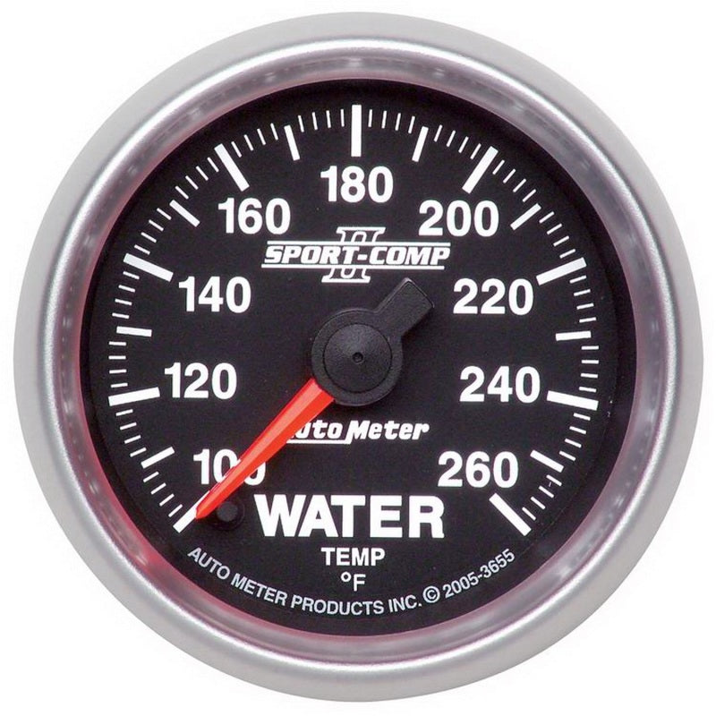 AutoMeter Sport-Comp II 52.4mm 100-260 Deg. F Water Temprature Gauge 3655 3655 Photo - Primary