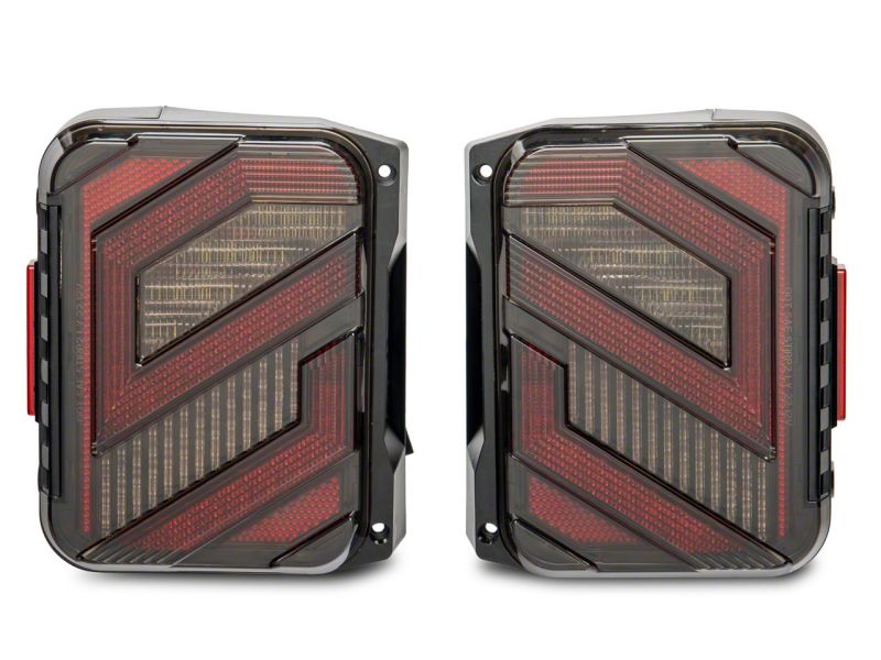 Raxiom 07-18 Jeep Wrangler JK Axial Series Trident LED Tail Lights- Blk Housing (Clear Lens) J173719 J173719 Photo - Close Up