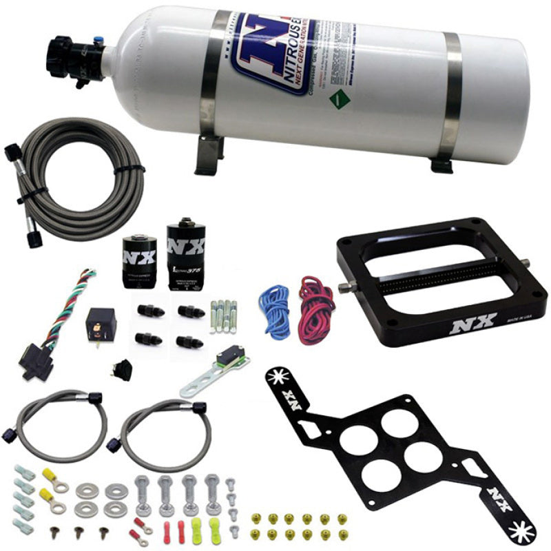 Nitrous Express 4500 RNC Conventional Nitrous Plate Kit w/.375in Solenoid w/15lb Bottle 55170-15 55170-15 Photo - Primary