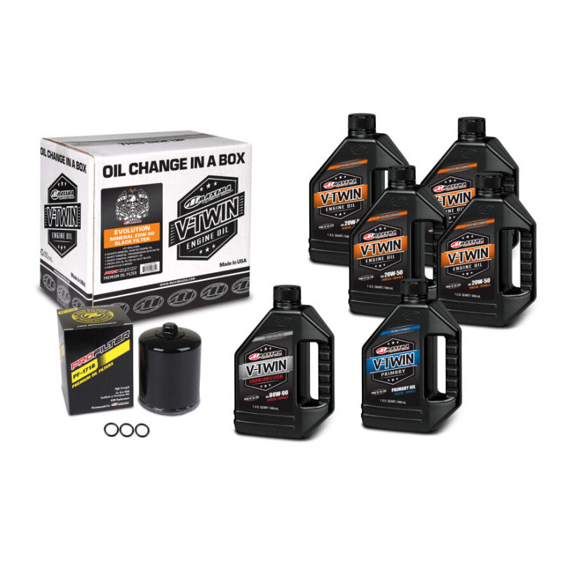 Maxima V-Twin Oil Change Kit Mineral w/ Black Filter Evolution 90-069016PB 90-069016PB User 1