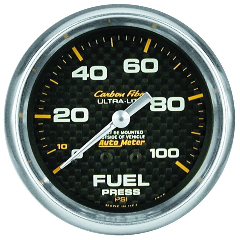 Autometer Gauge, Fuel Pressure, 2 5/8", 15Psi, Mechanical, Carbon Fiber 4811 Photo - Primary