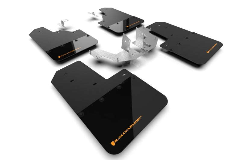 Rally Armor 21-22 Ford Bronco (Plstc Bmpr - NO Rptr/Sprt - NO RR/RB) Blk Mud Flap w/Cy Orange Logo MF85-NO-PL-COR MF85-NO-PL-COR Photo - Primary