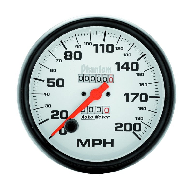 Autometer Gauge, Speedometer, 5", 200Mph, Mechanical, Phantom 5896 Photo - Primary