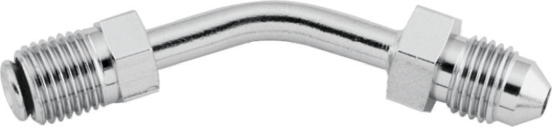 TwinPower Twin Power Chrome Brake Fitting Male 3/8-24 Inverted Flare to AN-3 Male 45 Degree Adaptor Tube 035965 035965 Photo - Primary