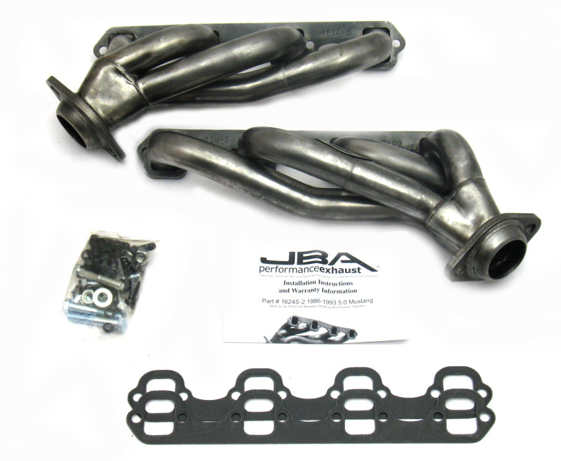 JBA 86-93 Ford Mustang 5.0L SBF 1-5/8in Primary Raw 409SS Cat4Ward Header 1624S-2 1624S-2 Photo - Primary