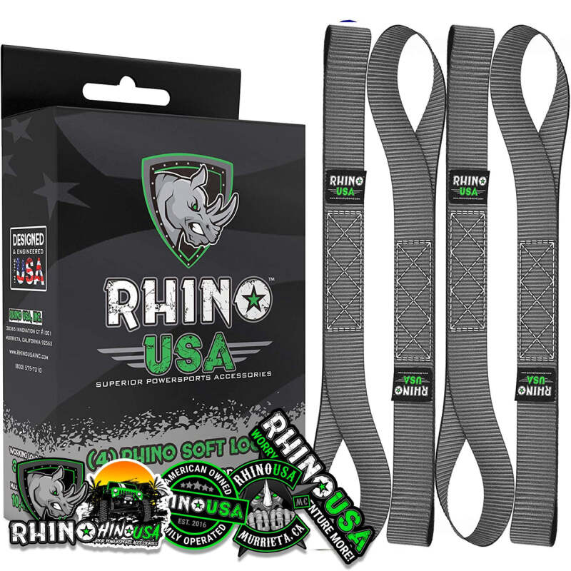 Rhino USA Soft Loops Motorcycle Tie-Down Set 4-Pack Gray SOFT4PACK-GRY SOFT4PACK-GRY Photo - Primary