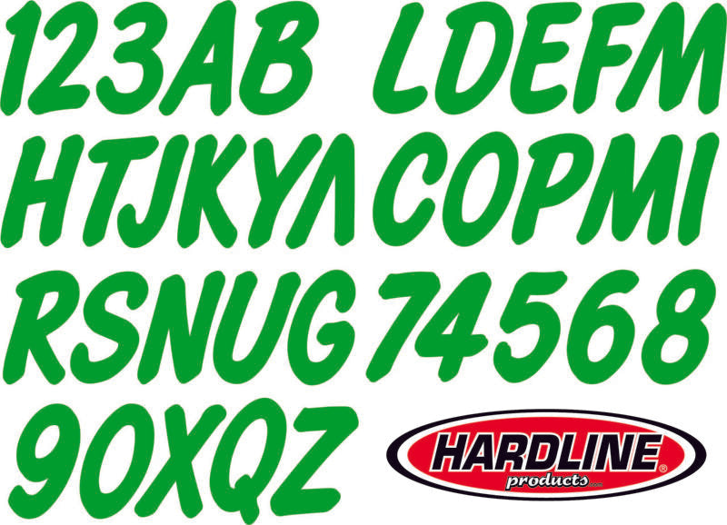 Hardline Boat Lettering Registration Kit 3 in. - 400 Lime Green Solid GRN400EC GRN400EC Photo - Primary