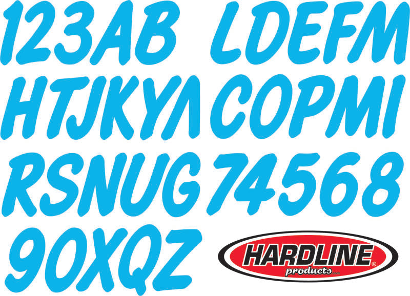 Hardline Boat Lettering Registration Kit 3 in. - 400 Cyan Blue Solid CYN400EC CYN400EC Photo - Primary