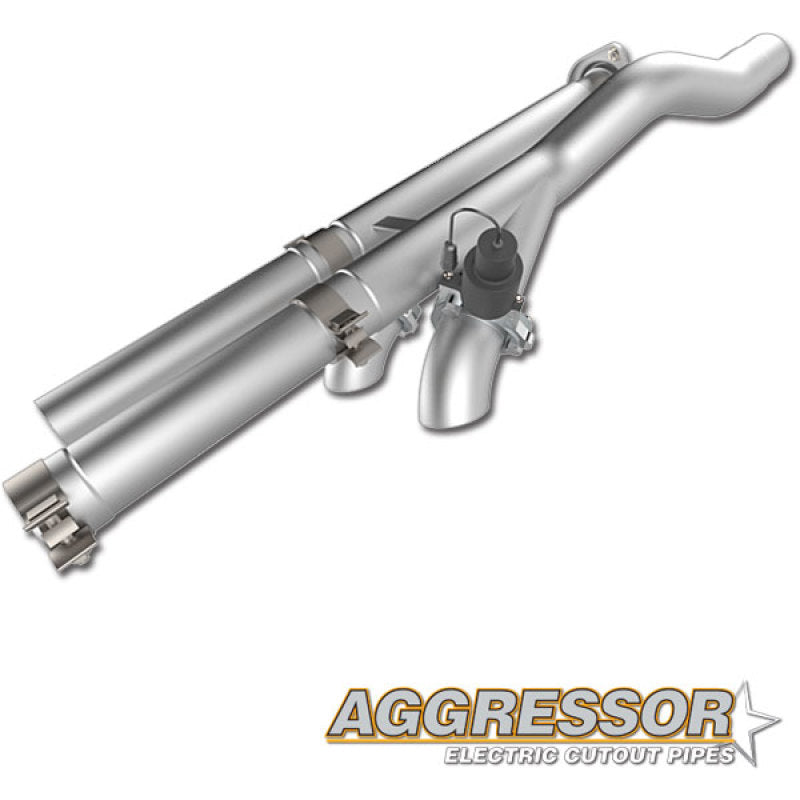 QTP 17-18 Ford Raptor EC/CC 2.5in 304SS Aggressor Cutout Dual Mid Pipes 540117 540117 Photo - Primary
