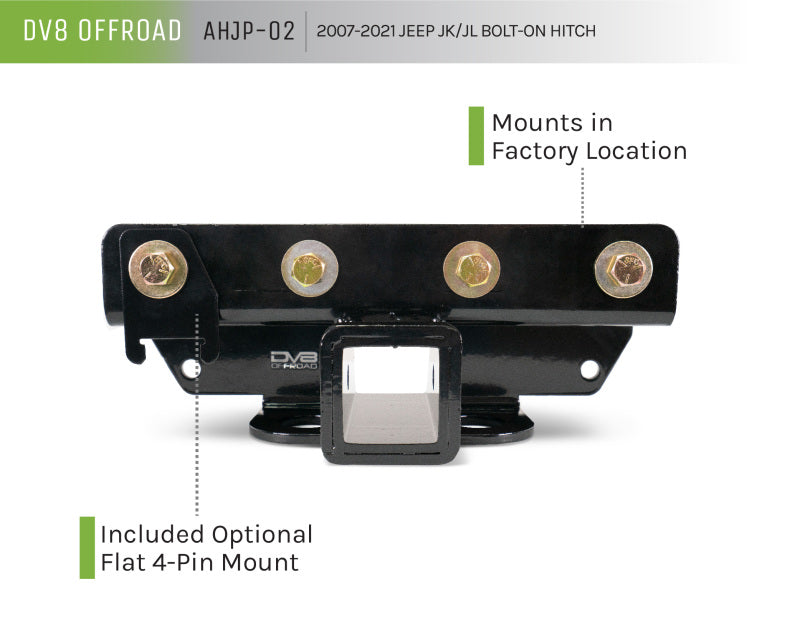 DV8 Offroad 07-21 Jeep Wrangler (JK/JL) Bolt-On Hitch w/o Lights AHJP-02 AHJP-02 User 3
