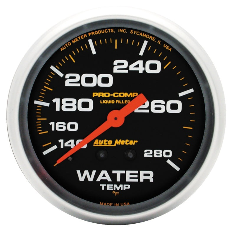 Autometer Gauge, Water Temp, 2 5/8", 140-280 Deg F, Liquid Filled Mech, Pro-Comp 5431 Photo - Primary