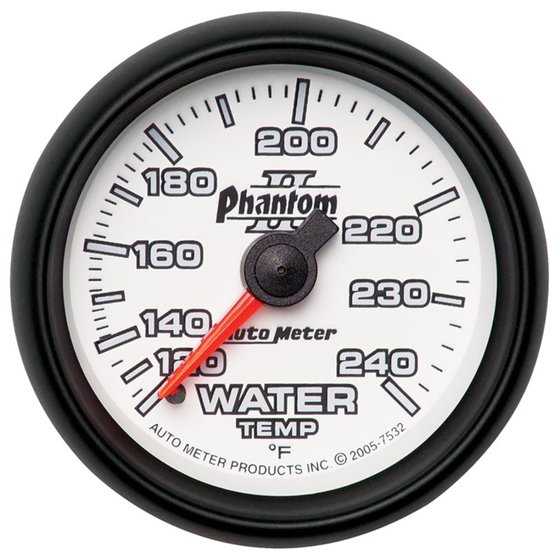 Autometer Gauge, Water Temp, 2 1/16", 120-240 Deg. F, Mechanical, Phantom II 7532 Photo - Primary