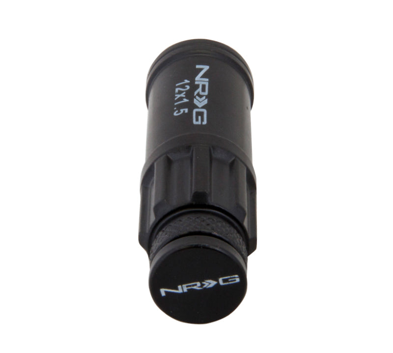 NRG M12 x 1.5 New Steel Lug Nut w/ Dust Cap Cover Set 21 Pc Black w/Locks LN-LS700BK-21 Photo - Primary