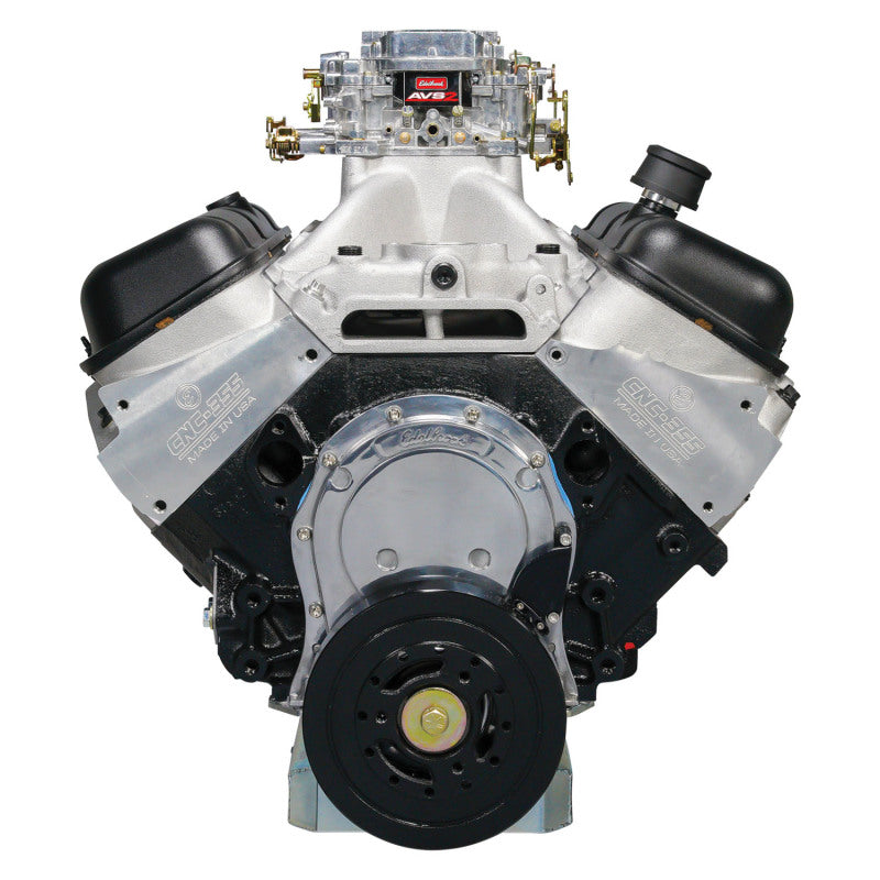 Edelbrock Crate Engine Edelbrock/Pat Musi 555 RPM XT BBC 675 HP Stock Exhaust Port Location 49550 49550 Photo - out of package