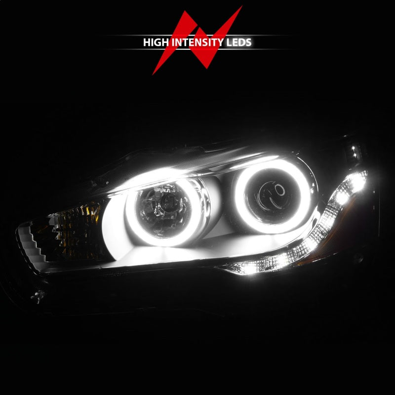 Anzo 2008-2015 Mitsubishi Lancer Projector Headlights w/ Halo Black (CCFL) 121428 Photo - Unmounted