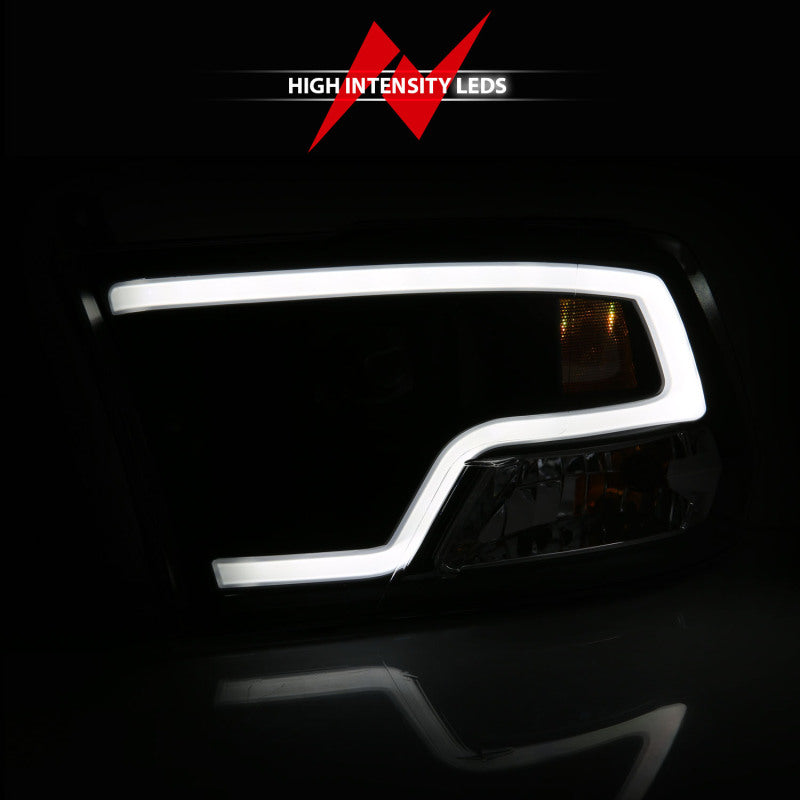 Anzo Dodge Ram 09-18 Projector Plank Style Headlight w/Halo Black Clear 111404 Photo - lifestyle view