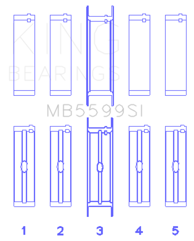 King Engine Bearings King International 421CI/446CI V8 (STD Size) Crankshaft Main Bearing Set MB5599SI MB5599SI Photo - Primary