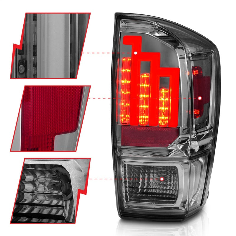 Anzo 2016-2018 Toyota Tacoma LED Taillights Smoke 311282 Photo - Unmounted