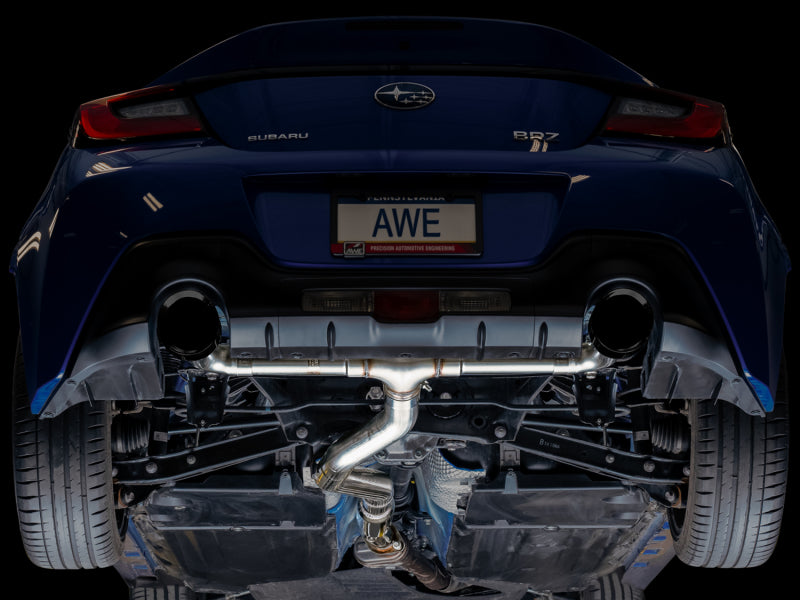 AWE Tuning AWE Subaru BRZ / Toyota GR86 / Toyota 86 Track Edition Cat-Back Exhaust- Diamond Black Tips 3020-33279 3020-33279 Photo - Mounted