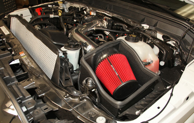 Spectre 11-14 Ford F250/350 V8-6.2L F/I Air Intake Kit - Polished w/Red Filter 9001 9001 Photo - Mounted