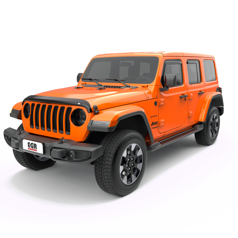 EGR 2018 Jeep Wrangler JL SlimLine In-Channel WindowVisors Set of 4 - Matte Black 575255 575255 User 1