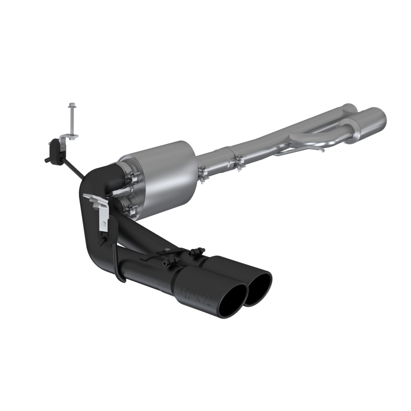 MBRP 2019+ Chevrolet Silverado 1500 4.5L/5.3L Pre-Axle Dual Side Exite w/ 4in OD Tip- Black Coated S5092BLK S5092BLK Photo - Primary