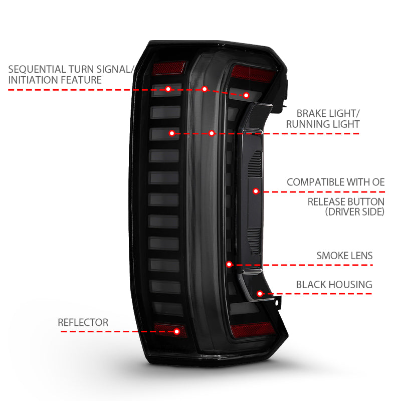ANZO 22-24 Toyota Tundra Z-Series Full LED Tail Lights Smoke Lens Init/SeqSig- Pair 311455X 311455X User 1