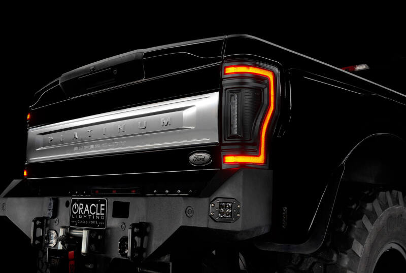 ORACLE Lighting 17-22 Ford F-250/350 (Black Series) Flush Mount LED Tail Lights 5896-504-T 5896-504-T Photo - lifestyle view